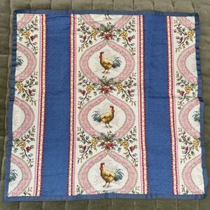 LINEN COTTON NAPKINS P KAUFMANN ROOSTER TOILE FRENCH COUNTRY BLUE PRINT SET OF 7